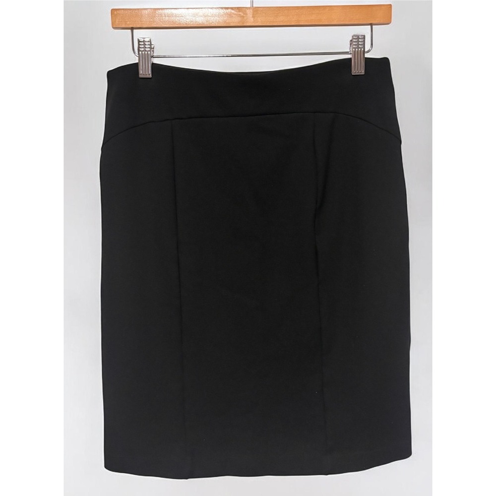 Ellen Tracy Women's Black Aline Ponte Stretch Pencil Skirt Business Career Sz M